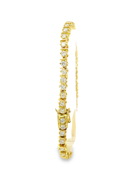 18K Yellow Gold 3.22 CTW Diamond Tennis Bracelet