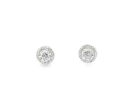 18K White Gold Natalie K. 1.20ctw Round Halo Diamond Studs