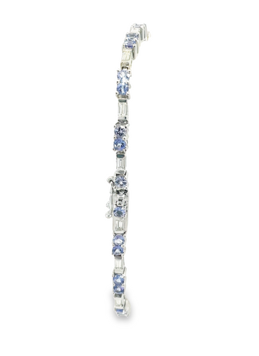 14K White Gold Bracelet 2.91 Tanzanite & 0.97 CTW Diamond