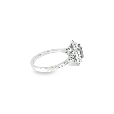 Fancy Brown & White Diamond Double Halo Ring