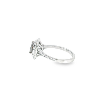 Fancy Brown & White Diamond Double Halo Ring