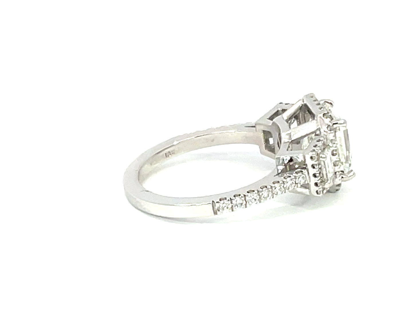 18KW Custom 2.70CT Asscher Cut Diamond Engagement Ring