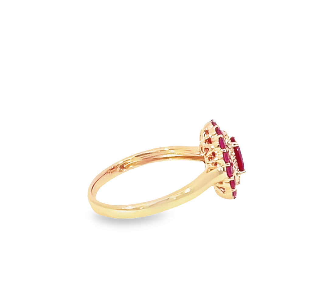 Rose Gold Ruby And Diamond Ring