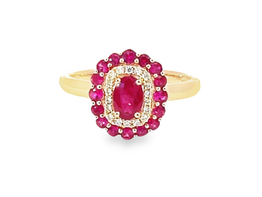 Rose Gold Ruby And Diamond Ring