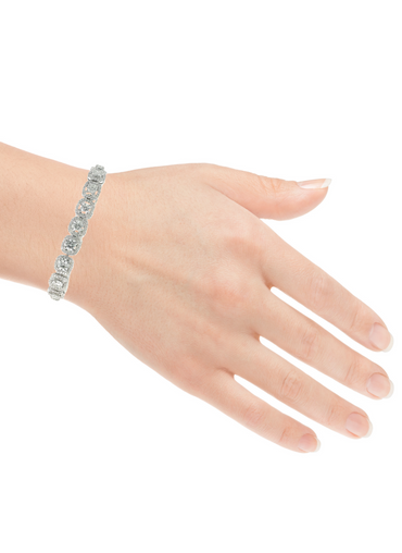 14KW 14.95CTW Diamond Halo Bracelet