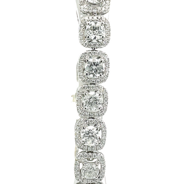 14KW 14.95CTW Diamond Halo Bracelet