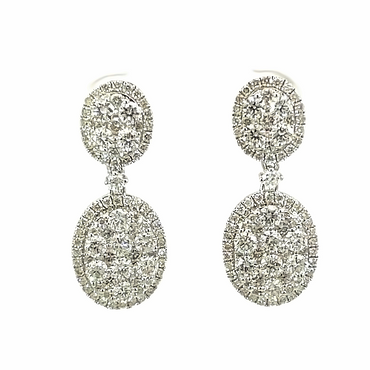 18K White Gold 2.74 CTW Diamond Dangle Earrings