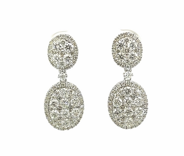 18K White Gold 2.74 CTW Diamond Dangle Earrings