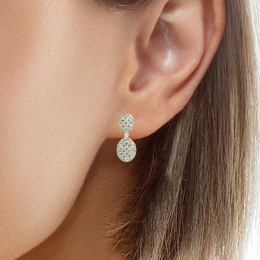 2.74ctw Diamond Double Halo Dangles