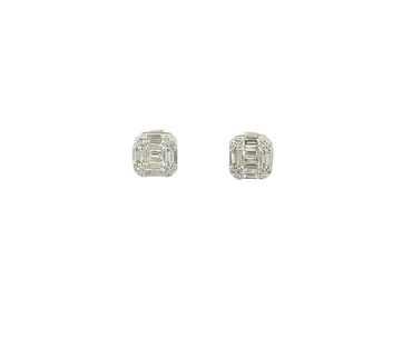 14K White Gold .46CTTW Diamond Earrings