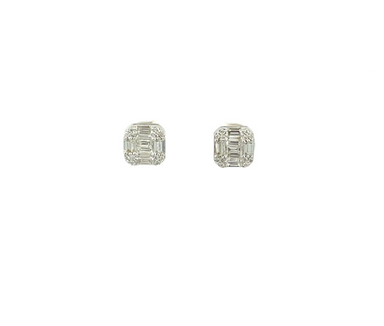 14K White Gold .46CTTW Diamond Earrings