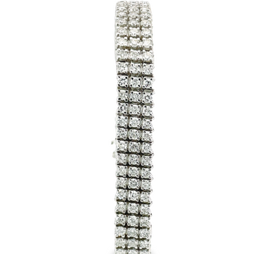 14K White Gold 8.70CTW Diamond 3 Row Tennis Bracelet