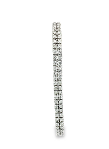 Platinum  4.00 CTW Diamond 2 Row Bracelet