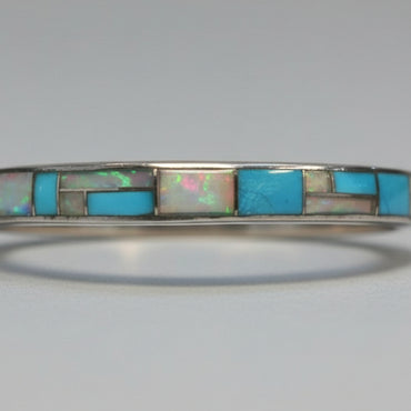Blue Opal & Turquoise Inlay Cuff