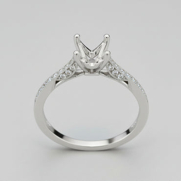 Tacori 18K White Gold Engagement Ring Mounting