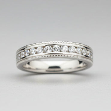 Milgrain Channel-Set Diamond Band