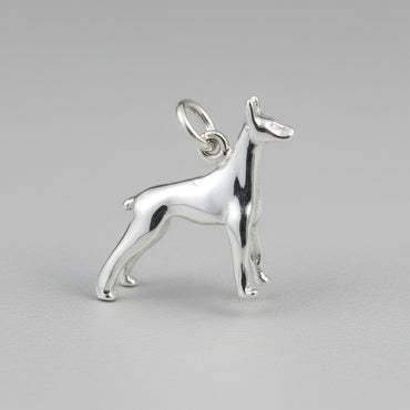 Silver Doberman Pinscher Charm