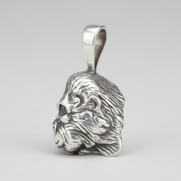 Silver Gorilla Head Pendant