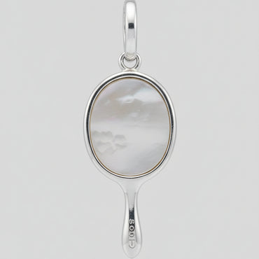 Silver & Mother of Pearl Hand Mirror Charm
