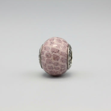 Pink Speckled Glitter Murano Glass Bead