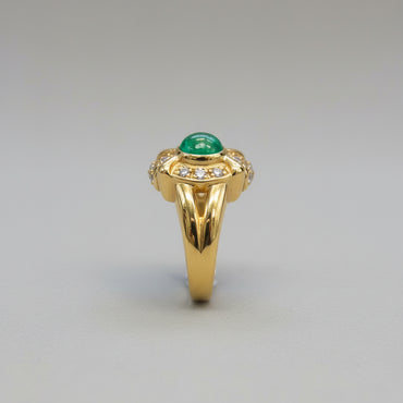 Minimalist Round Emerald Stacking Ring
