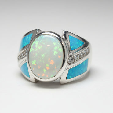 Opal & Diamond Statement Ring