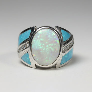 Opal & Diamond Statement Ring