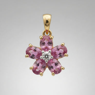 Sapphire & Diamond Floral Pendant