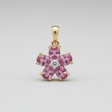 Sapphire & Diamond Floral Pendant