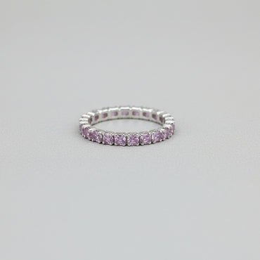 Pink Sapphire Eternity Band