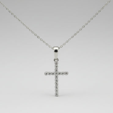 Petite Shared-Prong Cross Pendant