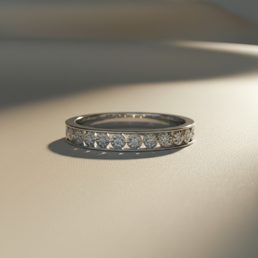 10K White Gold Diamond Filigree Floral Anniversary Band - Marketing Image 4
