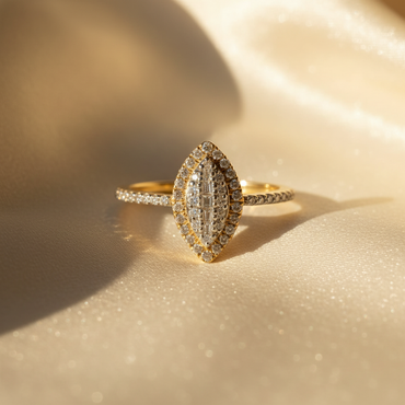 10K Yellow Gold Diamond Ladies Marquise Ring - marketing image front