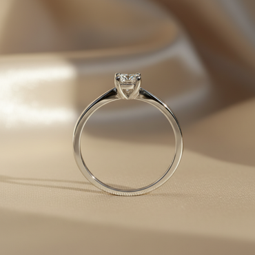 10K White Gold Diamond Solitaire Fashion Promise Ring - marketing image side