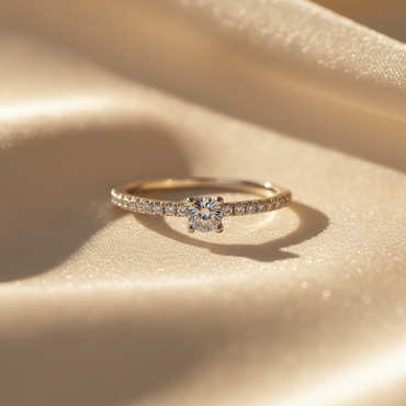 10K Gold Diamond Solitaire Promise Ring - Marketing Image 3