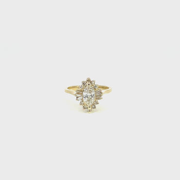 Vintage Style Marquise Engagement Ring