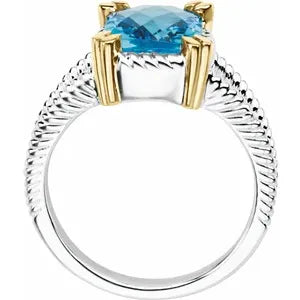 Sterling Silver Swiss Blue Topaz Ring