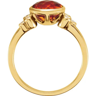 Citrine & Diamond Accented Ring