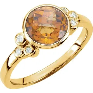 Citrine & Diamond Accented Ring