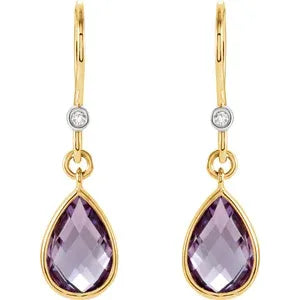 Amethyst & Diamond Earrings