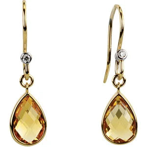 Citrine & Diamond Earrings