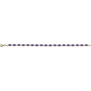 14K Yellow Natural Amethyst 7.25" Bracelet