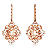 14KR .80CTW Morganite & Diamond Earrings