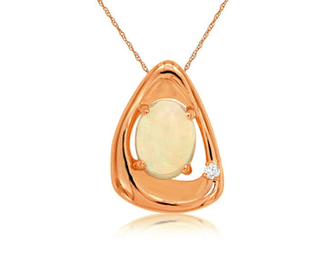 14KR 1.10CTW Opal & Diamond Pendant