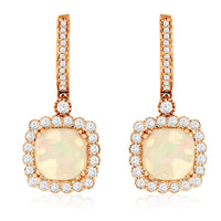 14KR 2.80CTW Opal & Diamond Earrings