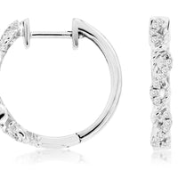 14KW .15CTW Diamond Hoop Earrings