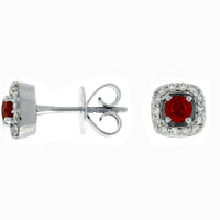 14KW .35CTW Ruby & Diamond Earrings