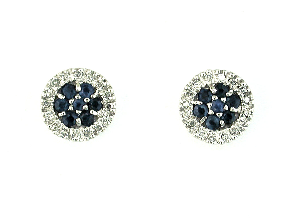 14KW .53CTW Sapphire & Diamond Earrings