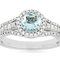 14KW .55CTW Aquamarine & Diamond Ring