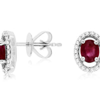 14KW .82CTW Ruby & Diamond Earrings